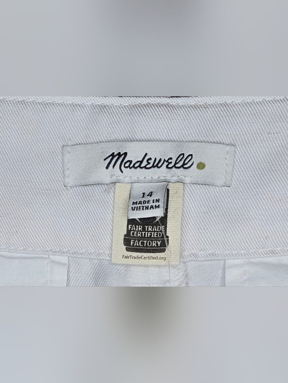 Madewell White High Rise Pleated Tailored Shorts Size 14 Coastal Grandmother - Picture 9 of 10